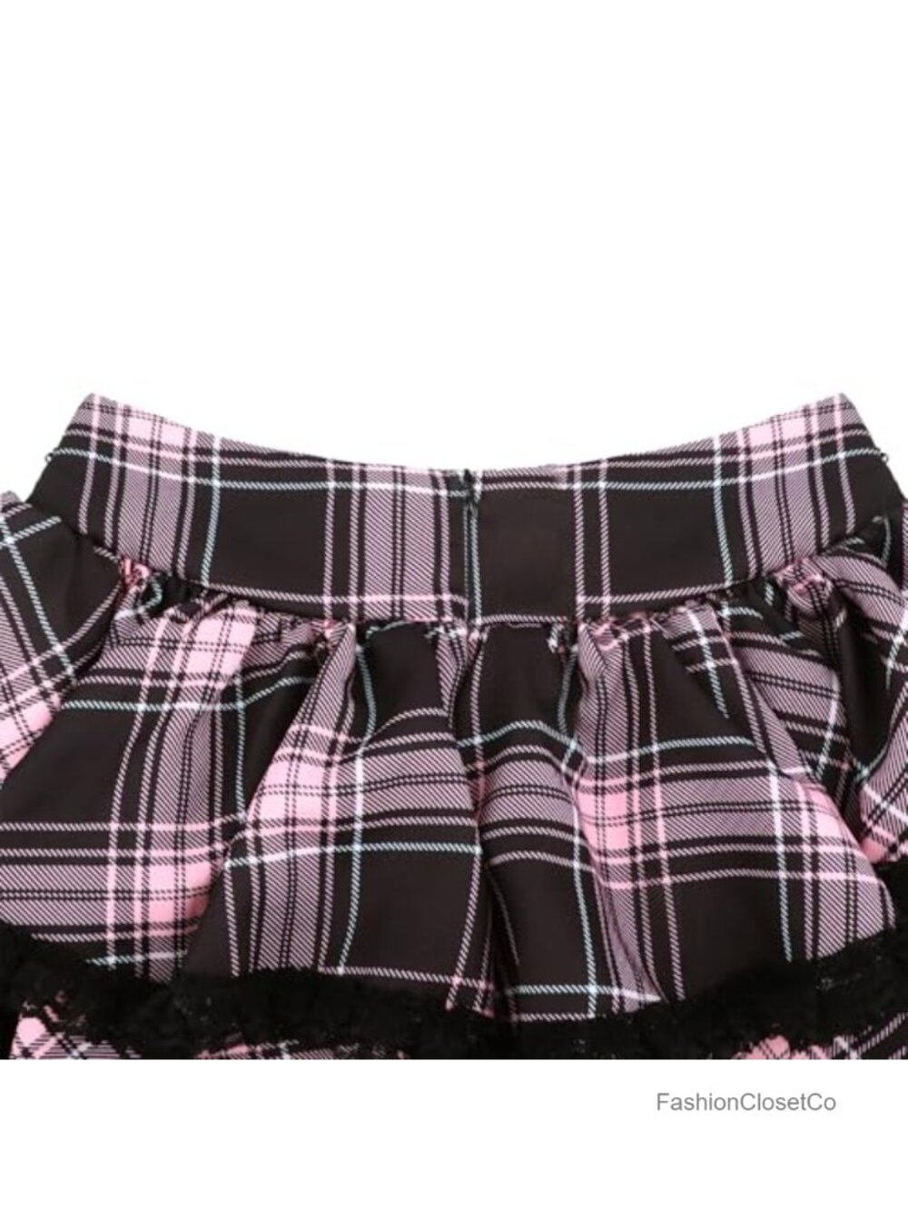 Gothic Punk Lace Up Double Layered Ruffles High Waist A-Line Skirt - Picture 5 of 5